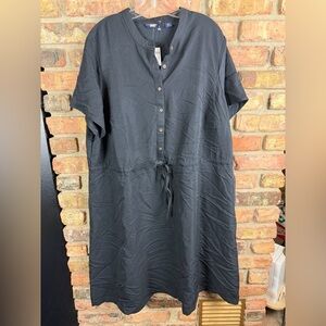 Lands' End Black Midi Dress